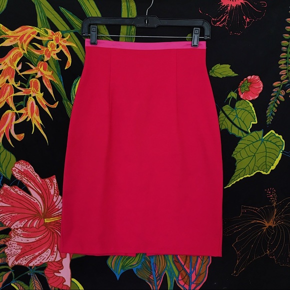 Vintage Dresses & Skirts - VINTAGE / Hot Pink Hand Sewn Pencil Skirt